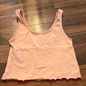 Wallflower Ribbed Pink Sleeveless Crop Top